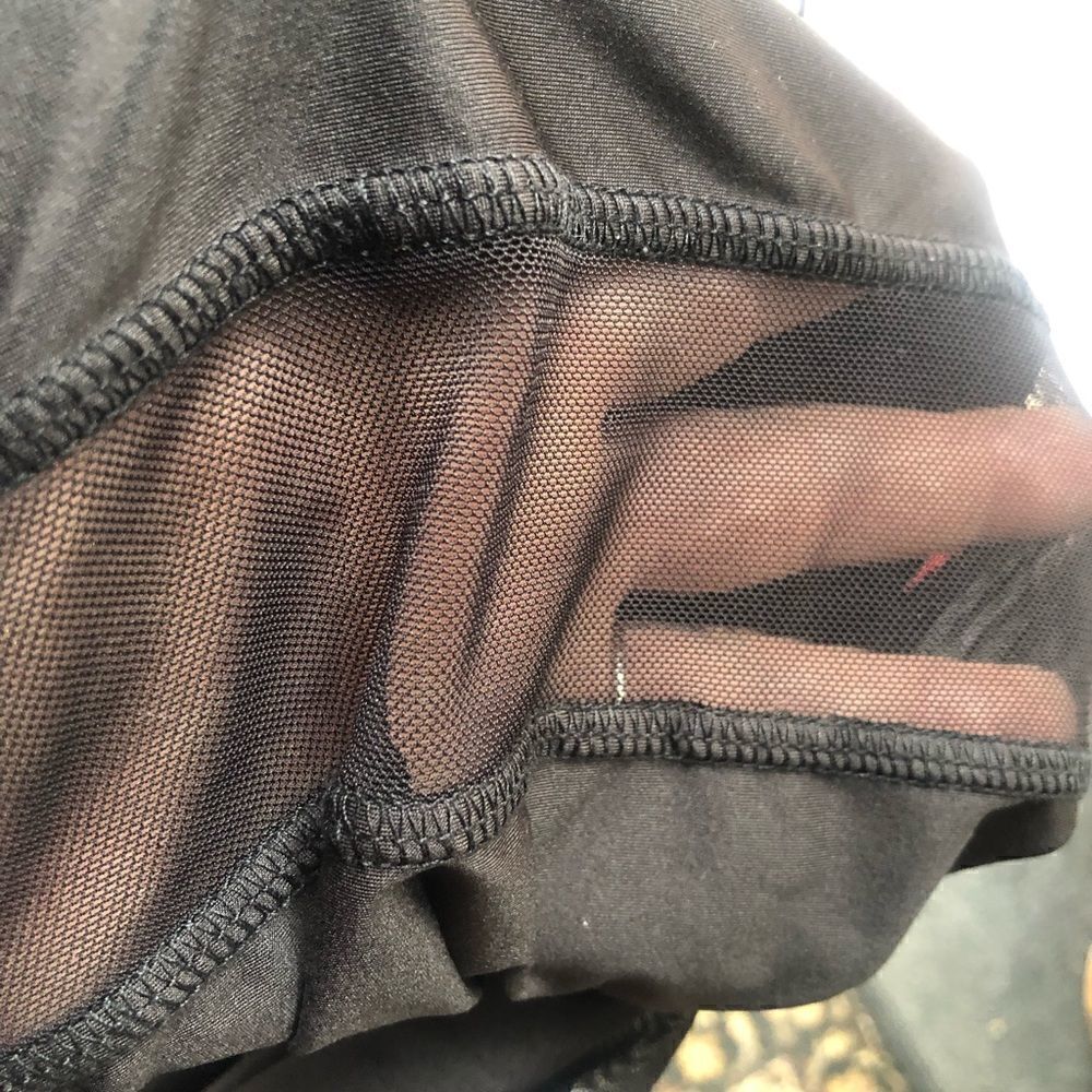 Capri’s - with see threw mesh sides from shorts line down .